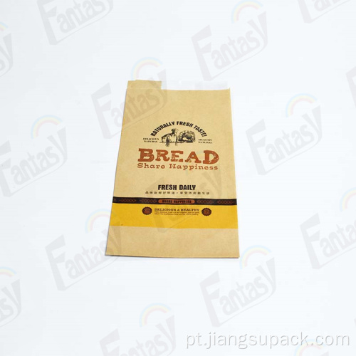 Bolsa de pão de papel embalagem de alimentos kraft